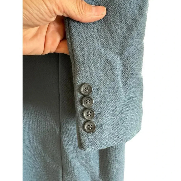 J.Crew lady day topcoat Blue Wool Collard Long Overcoat Size 4 - Picture 7 of 13